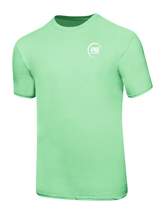Ring Spun Light Green 4.5 oz T-Shirt w/PE Systems Logo