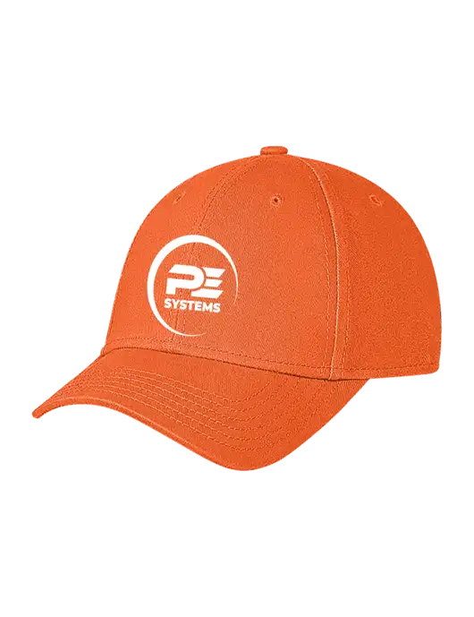 Orange Structured Soft Snap Closure Hook & Loop Cap w/PE Systems Logo