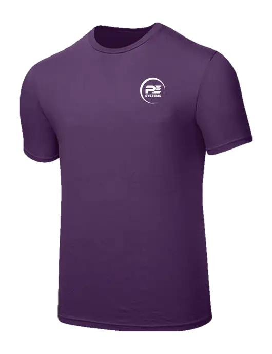 Seriously Soft Eggplant Purple T-Shirt w/PE Systems Logo
