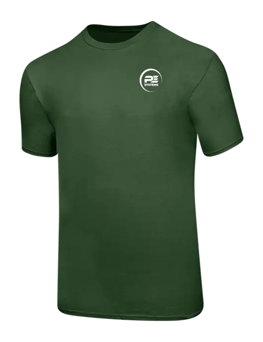 Ring Spun Dark Olive 4.5 oz T-Shirt w/PE Systems Logo
