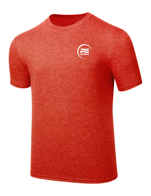 Simply Soft Dark Orange Heathered 4.5oz  Poly/Combed Ring Spun Cotton T-Shirt w/PE Systems Logo