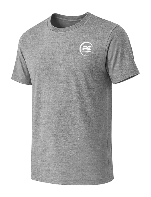 BELLA+CANVAS Heather Grey CVC Short Sleeve Tee w/PE Systems Logo