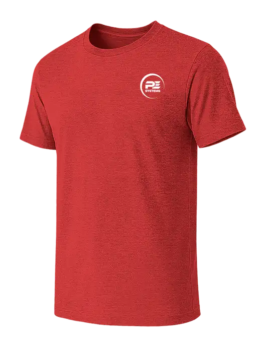 BELLA+CANVAS Heather Red CVC Short Sleeve Tee w/PE Systems Logo