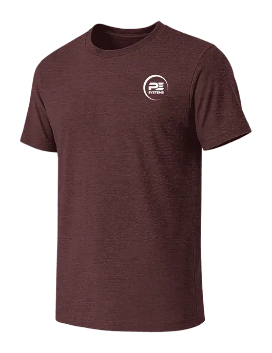 BELLA+CANVAS Heather Maroon CVC Short Sleeve Tee w/PE Systems Logo