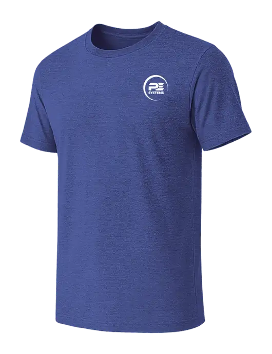 BELLA+CANVAS Heather Royal CVC Short Sleeve Tee w/PE Systems Logo