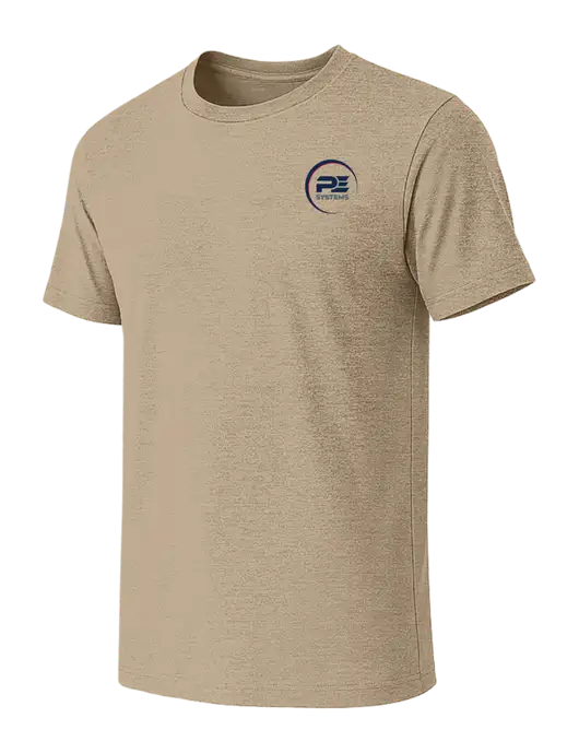 BELLA+CANVAS Heather Tan CVC Short Sleeve Tee w/PE Systems Logo