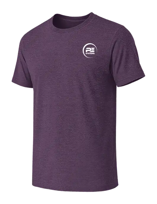 BELLA+CANVAS Heather Purple CVC Short Sleeve Tee w/PE Systems Logo
