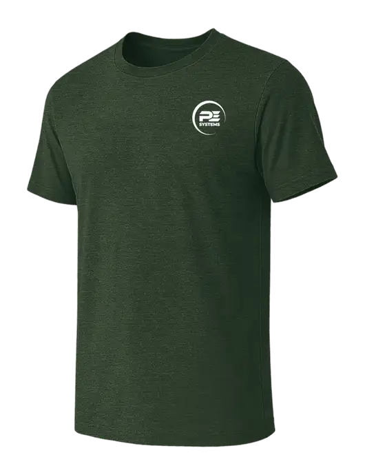 BELLA+CANVAS Heather Forest CVC Short Sleeve Tee w/PE Systems Logo