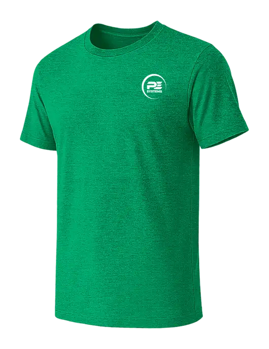 BELLA+CANVAS Heather Kelly Green CVC Short Sleeve Tee w/PE Systems Logo