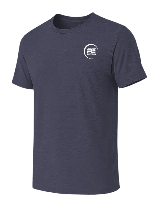BELLA+CANVAS Heather Navy CVC Short Sleeve Tee w/PE Systems Logo