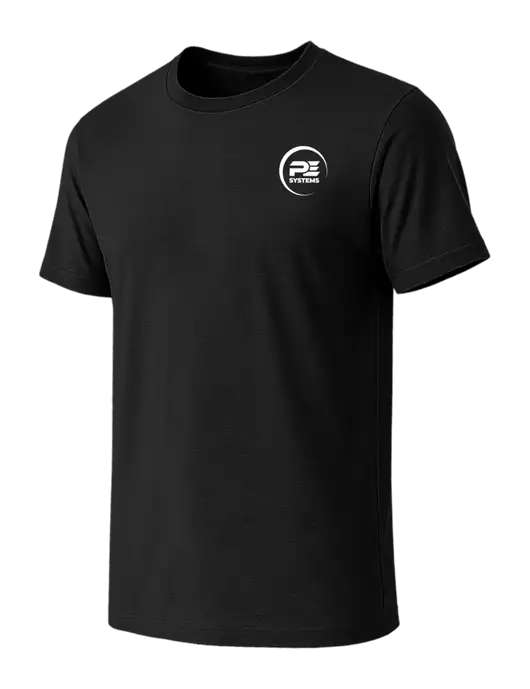 BELLA+CANVAS Black CVC Short Sleeve Tee w/PE Systems Logo