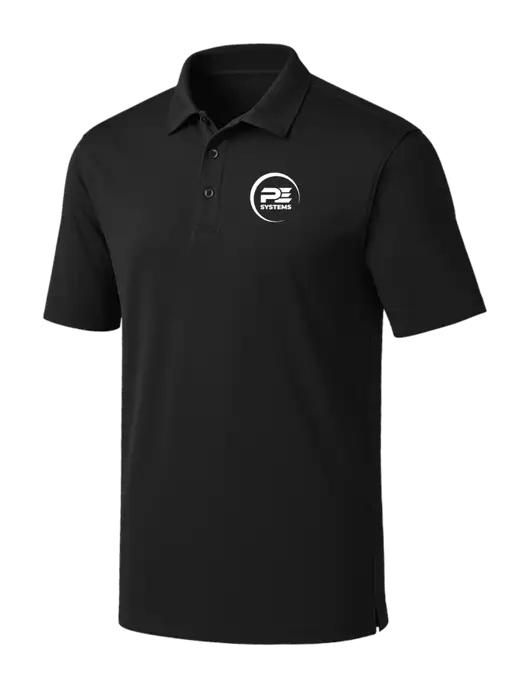 Black Silk Touch Performance Polo w/PE Systems Logo