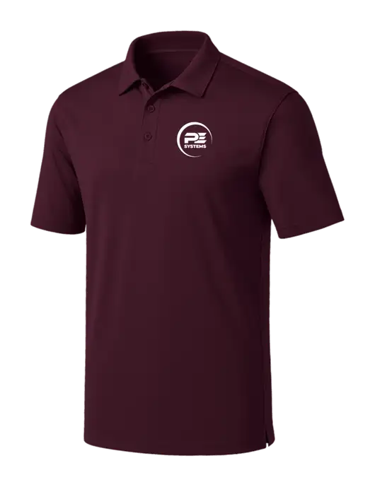 Maroon Silk Touch Performance Polo w/PE Systems Logo