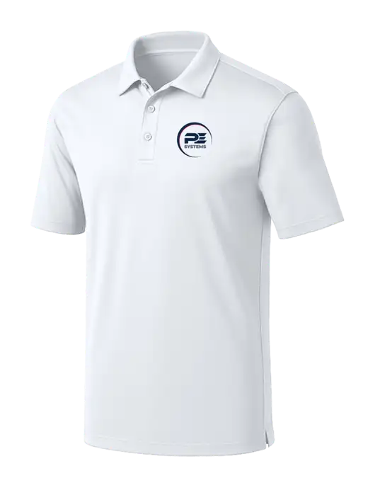 White Silk Touch Performance Polo w/PE Systems Logo