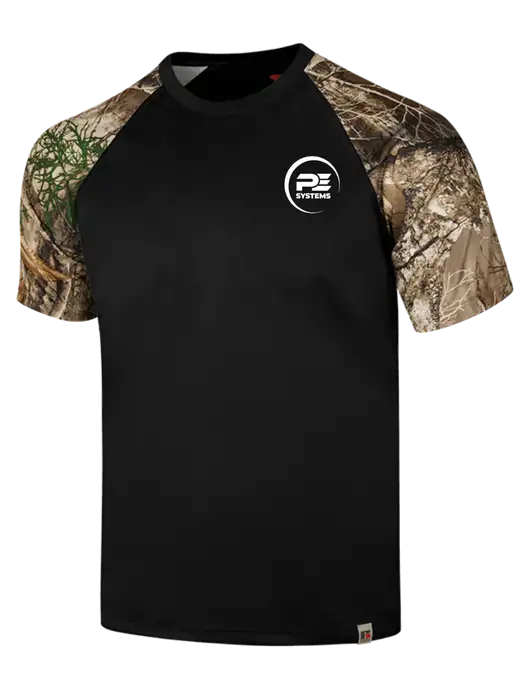 Russell Outdoors Black/Realtree Edge Camo Colorblock Performance T-Shirt w/PE Systems Logo