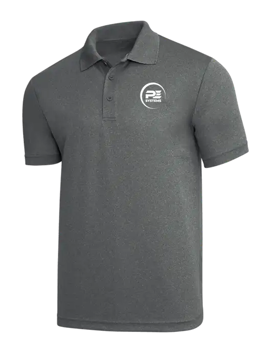 Medium Grey Heather PosiCharge RacerMesh Polo w/PE Systems Logo