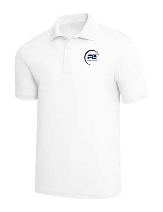 White PosiCharge RacerMesh Polo w/PE Systems Logo