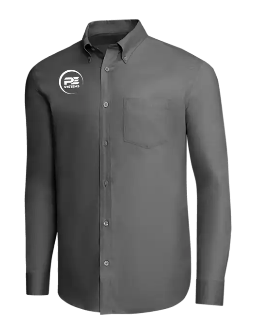 Brooks Brothers Dark Grey Wrinkle-Free Stretch Pinpoint Shirt w/PE Systems Logo