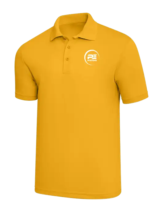 Yellow Gold PosiCharge RacerMesh Polo w/PE Systems Logo