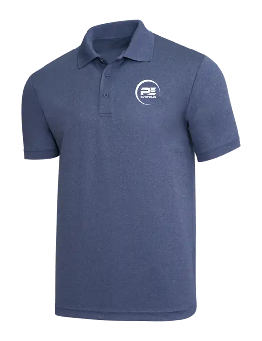 Light Navy Heather PosiCharge RacerMesh Polo w/PE Systems Logo