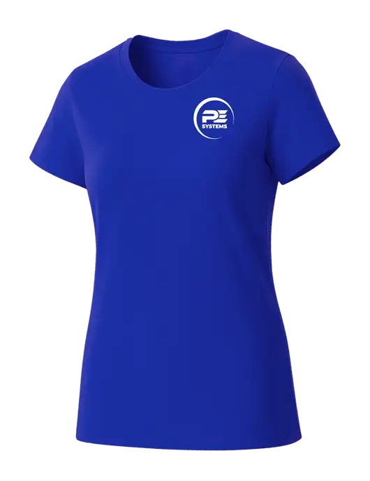 Womens Seriously Soft Royal T-Shirt w/PE Systems Logo