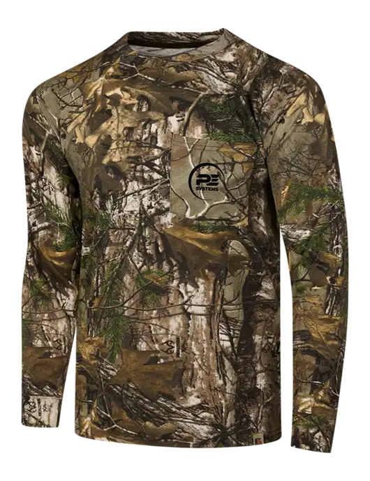 Russell Outdoors Realtree Edge Camo Long Sleeve Pocket T-Shirt w/PE Systems Logo