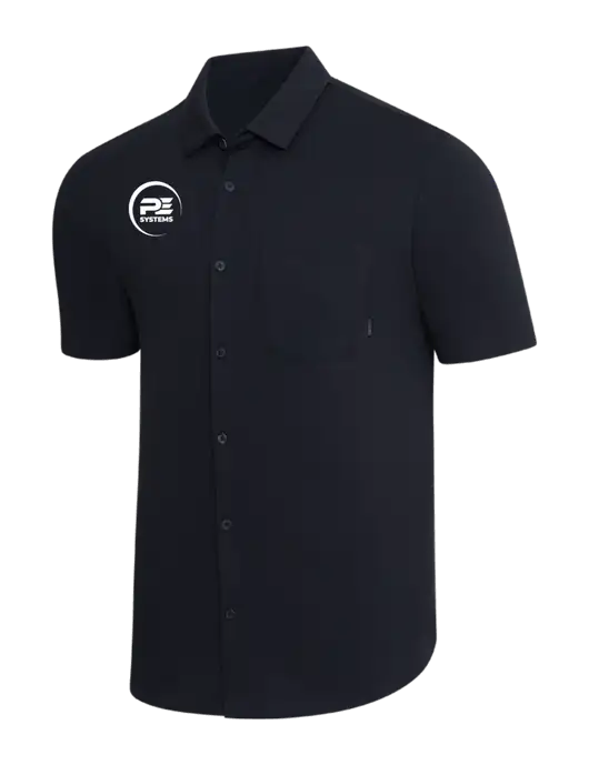 OGIO Black Extend Short Sleeve Button Up Shirt w/PE Systems Logo