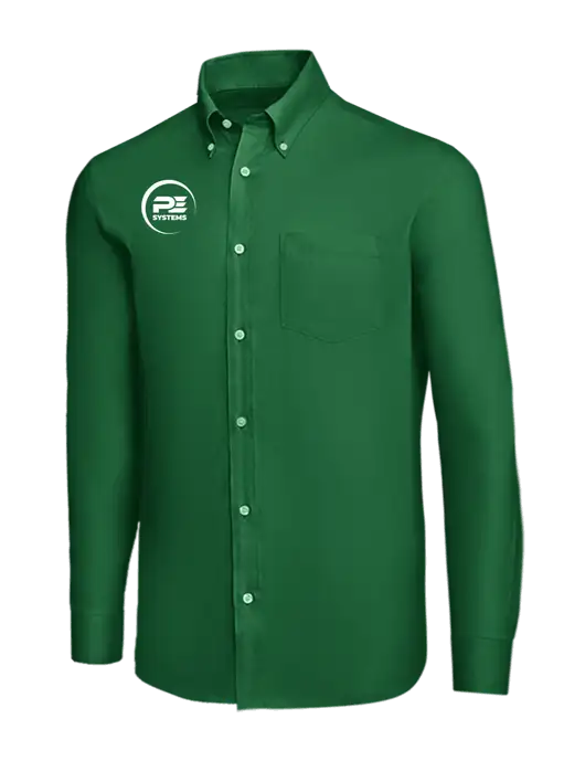 Brooks Brothers Medium Green Wrinkle-Free Stretch Nailhead Shirt w/PE Systems Logo