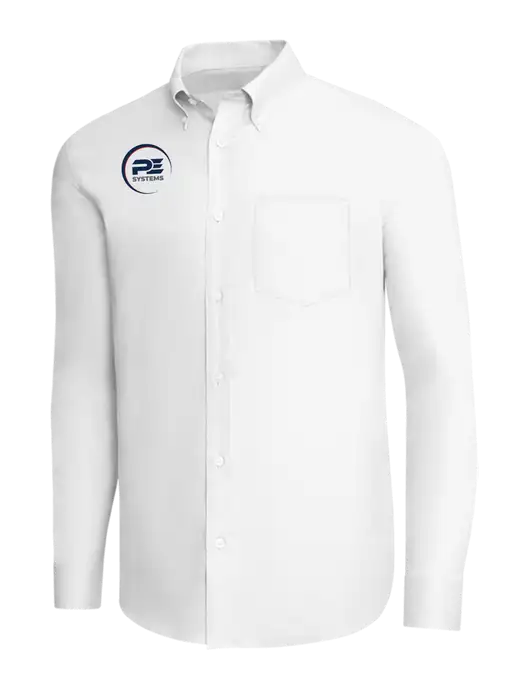Brooks Brothers White Wrinkle-Free Stretch Pinpoint Shirt w/PE Systems Logo