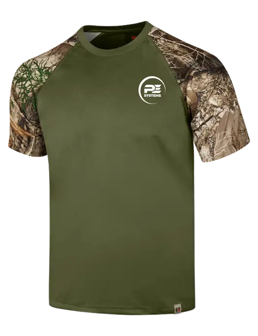 Russell Outdoors Olive/Realtree Edge Camo Colorblock Performance T-Shirt w/PE Systems Logo