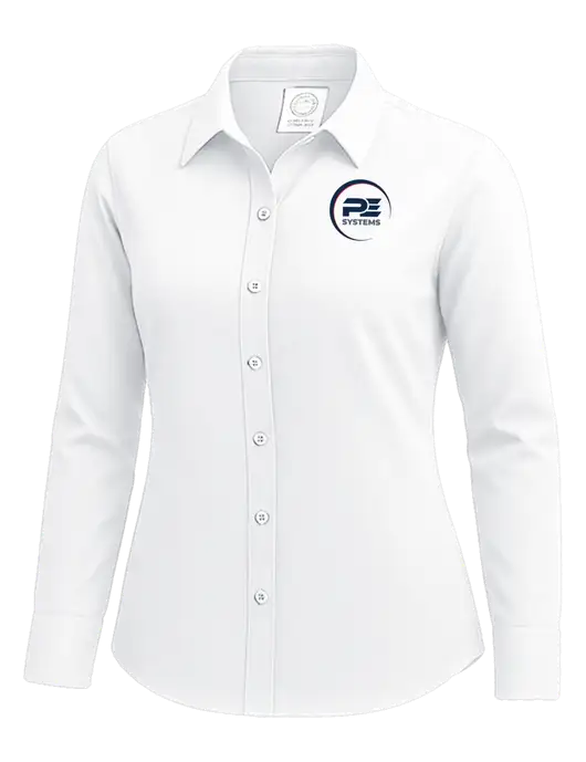 Brooks Brothers Womens White Wrinkle-Free Stretch Nailhead Shirt w/PE Systems Logo