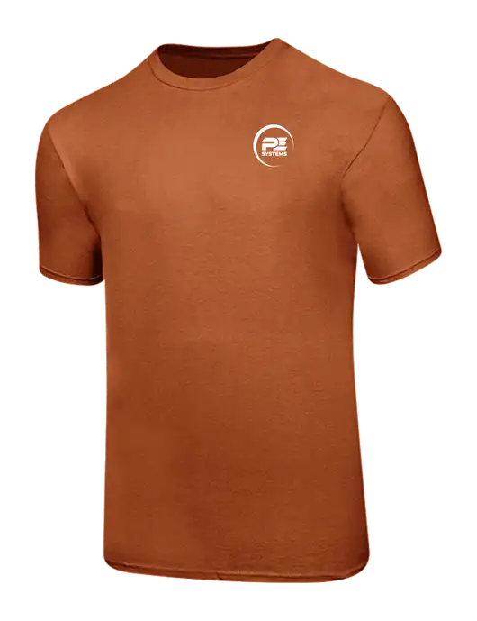 Ring Spun Burnt Orange 4.5 oz T-Shirt w/PE Systems Logo