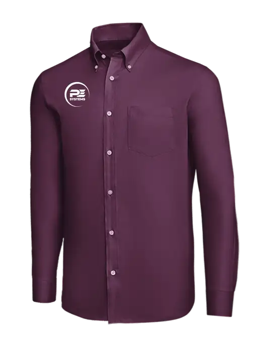 Brooks Brothers Eggplant Wrinkle-Free Stretch Nailhead Shirt w/PE Systems Logo