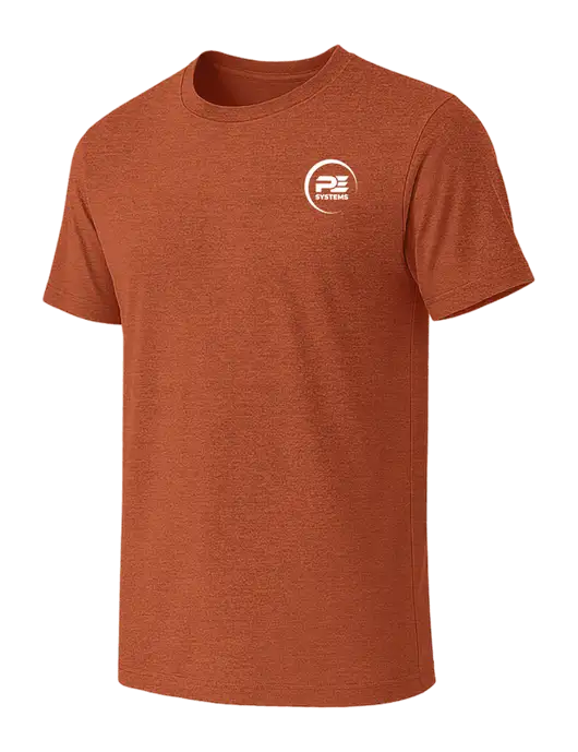 BELLA+CANVAS Burnt Orange Heather CVC Short Sleeve Tee w/PE Systems Logo