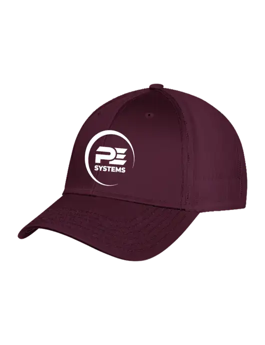 Maroon Mesh with Maroon Stitching on Bill Trucker Cap Snap Back w/PE Systems Logo
