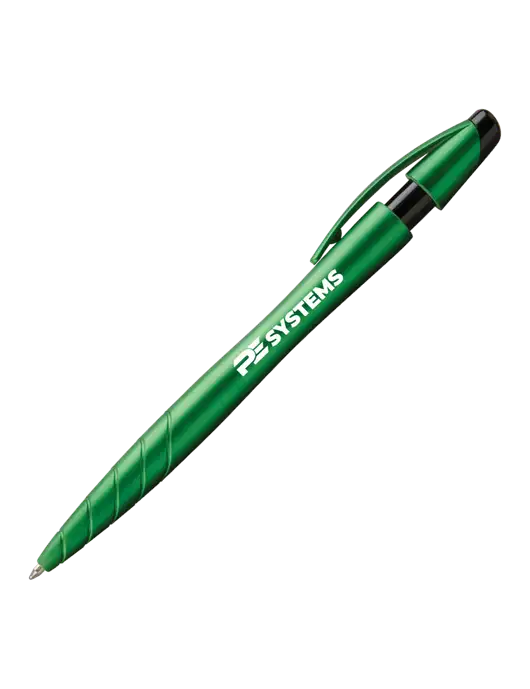 Awali Green Metallic Pen - Black Ink w/PE Systems Logo