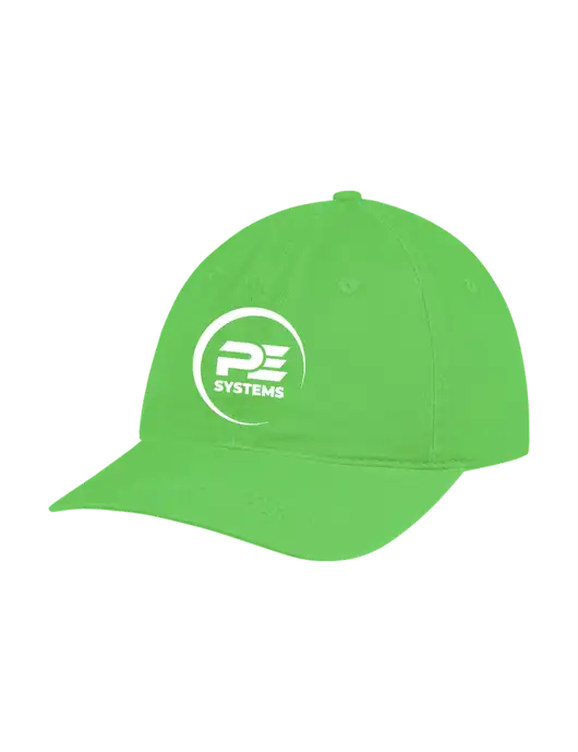 Garment Washed Unstructured Twill Light Green Cap w/PE Systems Logo