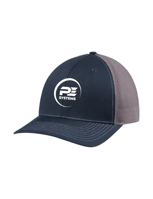 Richardson Adjustable Snapback Original 112 Trucker Cap Navy w/Charcoal Mesh w/PE Systems Logo