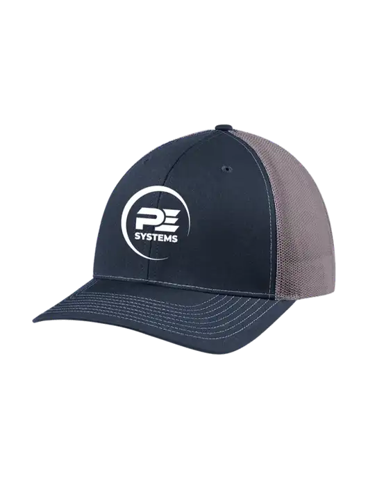Richardson Adjustable Snapback Original 112 Trucker Cap Navy w/Charcoal Mesh w/PE Systems Logo