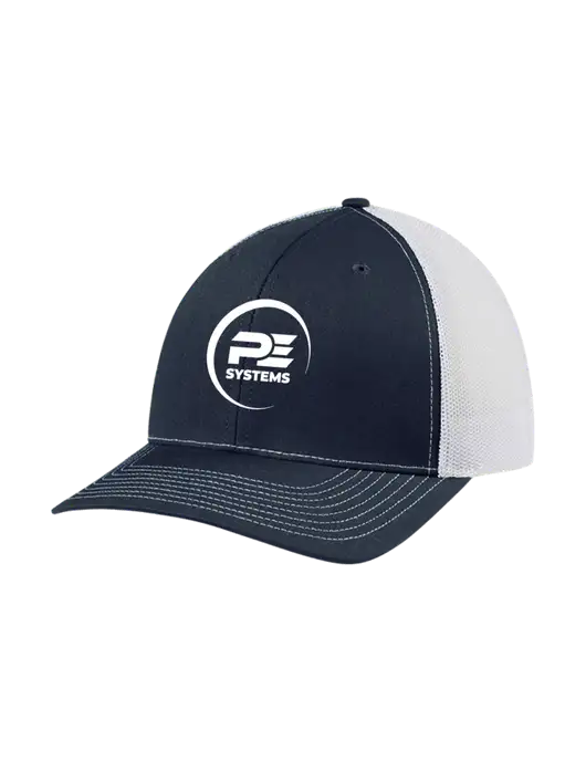 Richardson Adjustable Snapback Original 112 Trucker Cap Navy w/White Mesh w/PE Systems Logo
