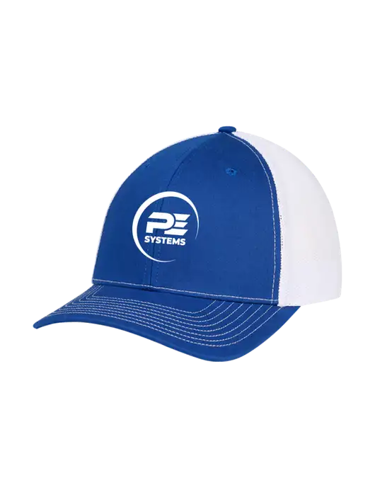 Richardson Adjustable Snapback Original 112 Trucker Cap Royal w/White Mesh w/PE Systems Logo