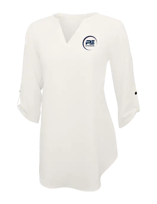 Ivory Womens 3/4 Sleeve Tunic Blouse w/PE Systems Logo
