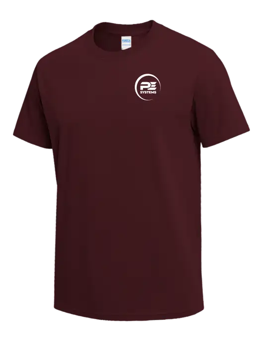 Maroon Heavyweight 6.1 oz T-Shirt w/PE Systems Logo
