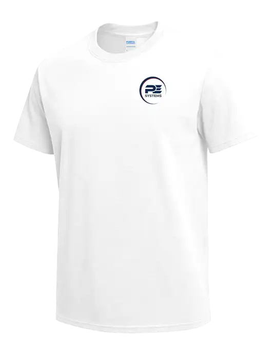 White Heavyweight 6.1 oz T-Shirt w/PE Systems Logo