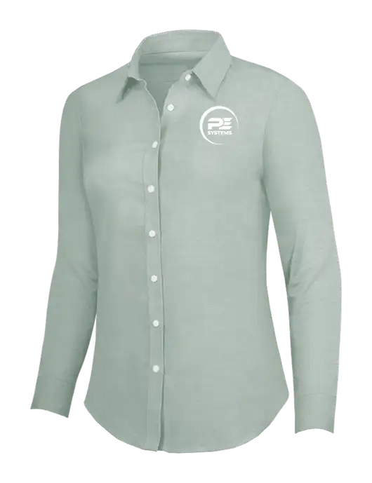 Very Light Green Womens SuperPro Oxford Shirt w/PE Systems Logo