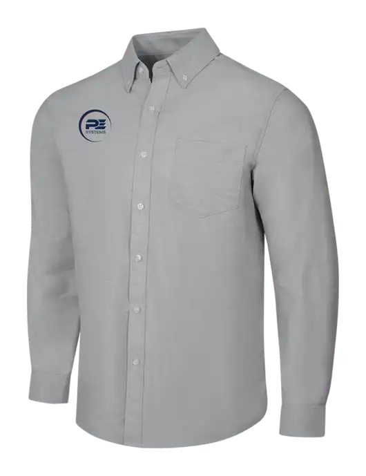 Light Grey SuperPro Oxford Shirt w/PE Systems Logo
