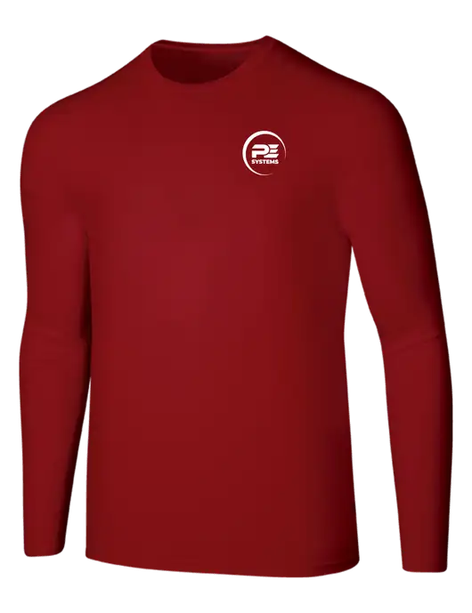 Seriously Soft Red Long Sleeve T-Shirt w/PE Systems Logo