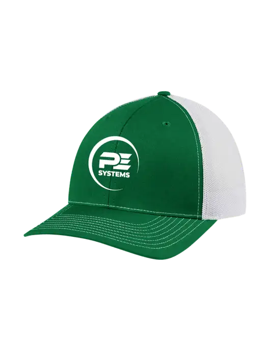 Richardson Adjustable Snapback Original 112 Trucker Cap Kelly w/White Mesh w/PE Systems Logo