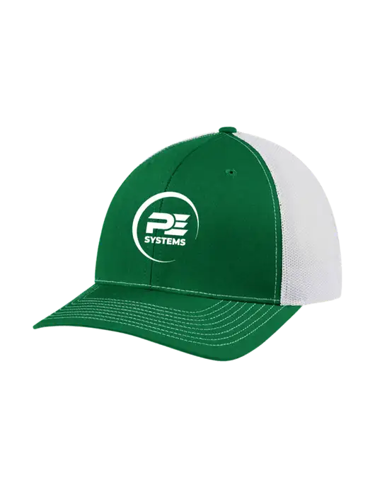 Richardson Adjustable Snapback Original 112 Trucker Cap Kelly w/White Mesh w/PE Systems Logo