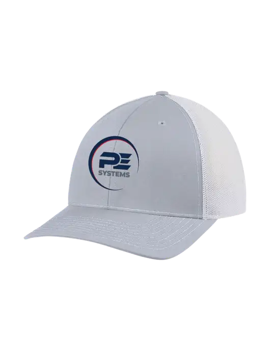 Richardson Adjustable Snapback Original 112 Trucker Cap Light Heather Grey w/White Mesh w/PE Systems Logo